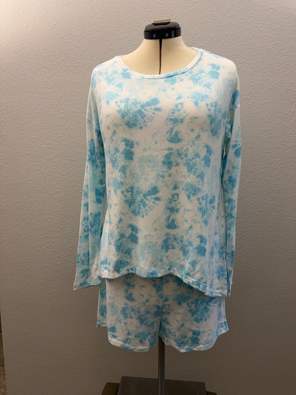 Women’s Aqua Tie-Dye Pajama Set KIKIT NWT ⭐